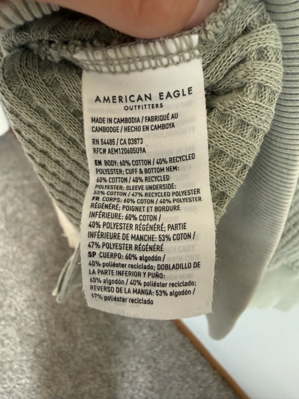 Women’s American Eagle Outfitters Sage Waffle Crewneck Sweater Size S Oversized - Picture 5 of 5